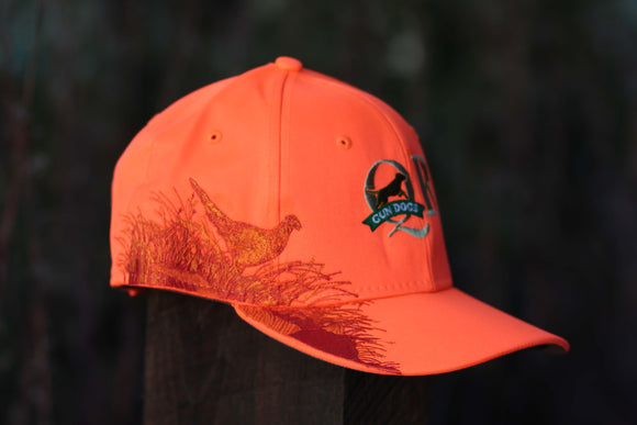 QK Gun Dogs Blaze Orange Embroidered Pheasant Hat
